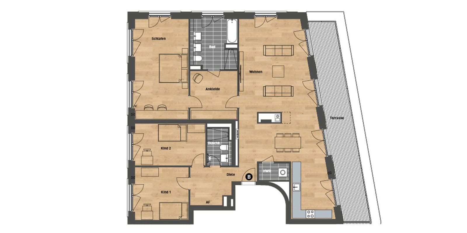 Пентхаус в Мюнхене – 170 м², с террасой